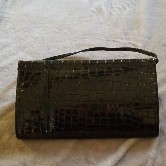BCBG MAXAZRIA olive green patent leather clutch - Picture 5 of 6